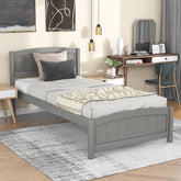 Bellemave® Twin Size Platform Bed with Headboard,Footboard and Wood Slat Support - Bellemave
